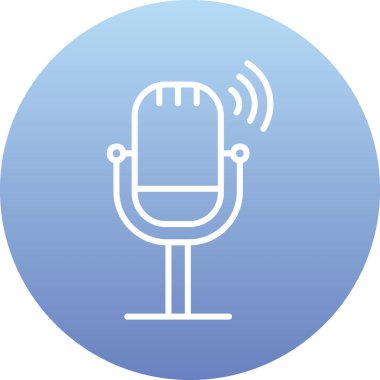 Canlı Podcast ikon vektör çizimi