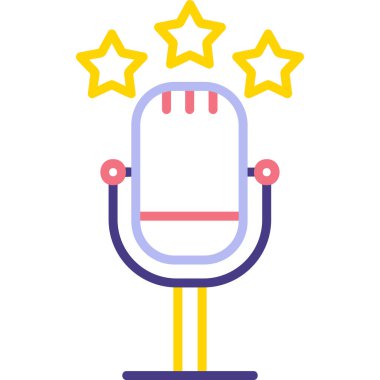 Yıldız simgesi, vektör illüstrasyonlu Retro mikrofon 