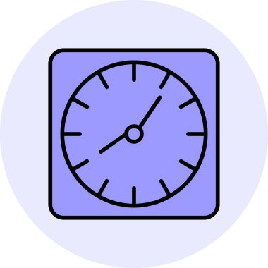 Duvar saati. Web simgesi basit illüstrasyon