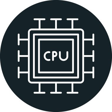 cpu icon, vector illustration simple design