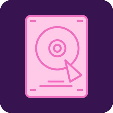 Sabit disk simgesi, vektör illüstrasyonu basit tasarım