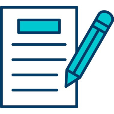 kalem ile doküman. Web simgesi basit illüstrasyon