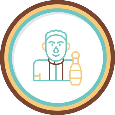 Bowler simgesi vektör illüstrasyonu