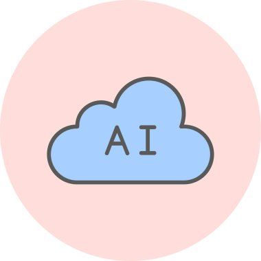 ai bulut simgesi basit illüstrasyon 