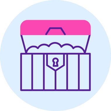 hazine sandığı simge vektör çizim 