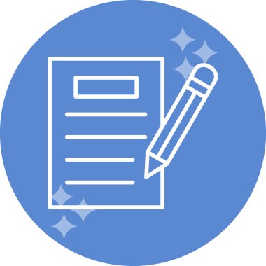 kalem ile doküman. Web simgesi basit illüstrasyon