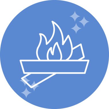 şenlik ateşi simgesi, ağ basit illüstrasyon