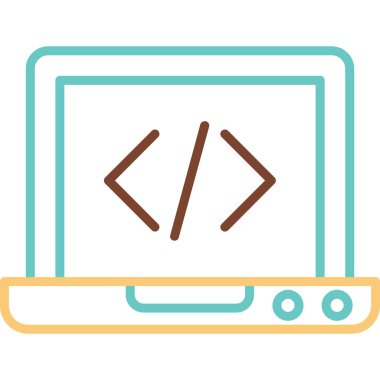 dizüstü bilgisayar simgesi, vektör illüstrasyonu basit tasarım