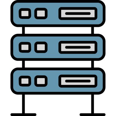 bilgisayar sunucu simgesi, vektör illüstrasyonu basit tasarım
