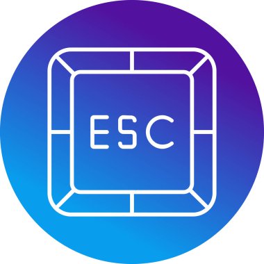 Kaçış simgesi, ESC web düğmesi, vektör illüstrasyonu 