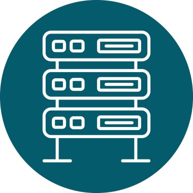 bilgisayar sunucu simgesi, vektör illüstrasyonu basit tasarım