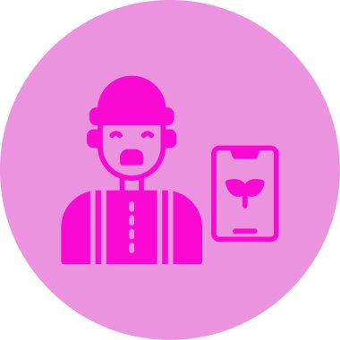 Erkek çiftçi simgesi, vektör illüstrasyonu basit tasarım