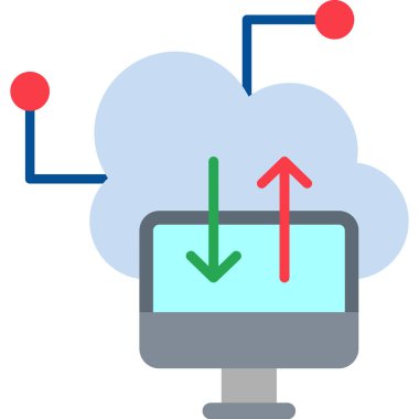 bulut hesaplama web simgesi vektör illüstrasyonu 