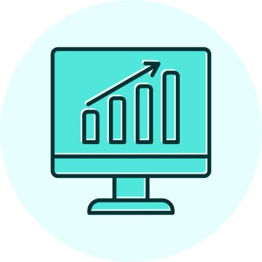 Analytics icon, vector illustration simple design