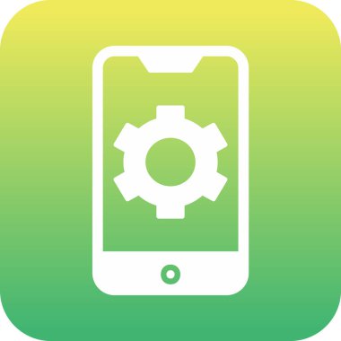 Mobil Ayarlar web simgesi, vektör illüstrasyonu 
