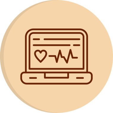 Düz biçimli kardiyoloji simgesi 