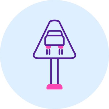 Düz Yol Simgesi, Vektör İllüstrasyonu 