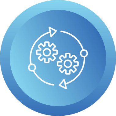 İlerleyin, vitesler. Web simgesi basit illüstrasyon