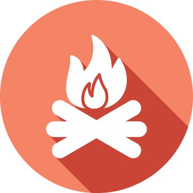 şenlik ateşi simgesi, ağ basit illüstrasyon