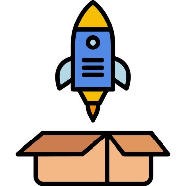 Fırlatılıyor. Web simgesi basit illüstrasyon