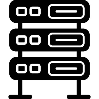 bilgisayar sunucu simgesi, vektör illüstrasyonu basit tasarım