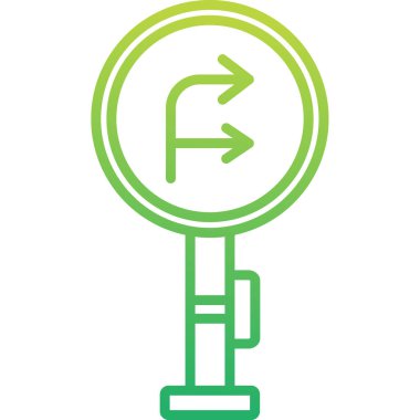 Yol işaretleri simgesinin vektör illüstrasyonu 