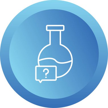 Soru işareti, vektör illüstrasyonlu laboratuvar matarası simgesi 