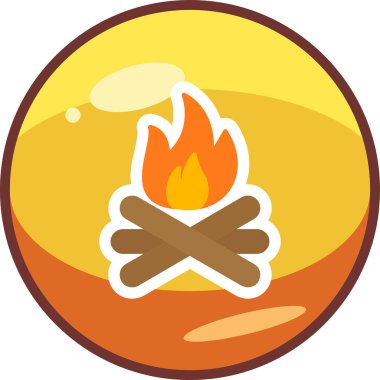 şenlik ateşi simgesi, ağ basit illüstrasyon