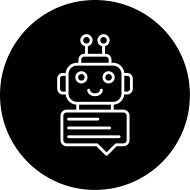 Chatbot. Web simgesi basit illüstrasyon       