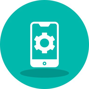 Mobil Ayarlar web simgesi, vektör illüstrasyonu 