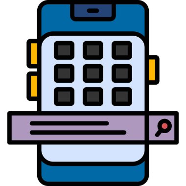 pos uçbirimi ve arama çubuğu vektör simgesi 