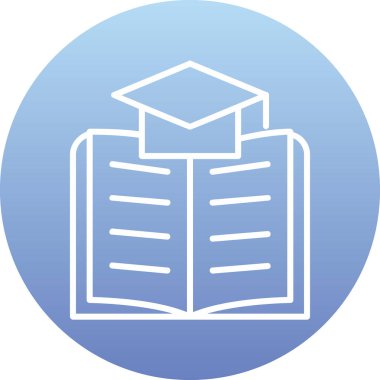 Kitap sembollü ikon çalış. Eğitim. Vektör illüstrasyonu