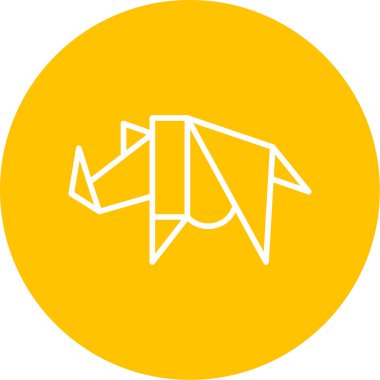 Origami biçiminde gergedan simgesi, vektör 