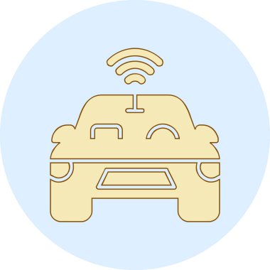 Özerk Otomobil Web simgesi, vektör illüstrasyonu 