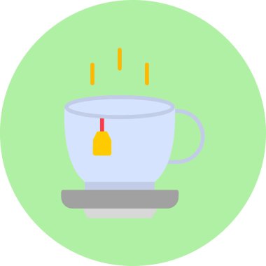 Bir fincan çay ağı simgesi, vektör illüstrasyonu 