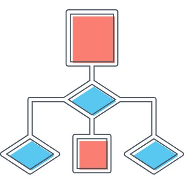 Akış Çizelgesi simgesi, vektör illüstrasyonu             