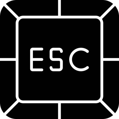 Kaçış simgesi, ESC web düğmesi, vektör illüstrasyonu 