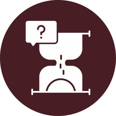 soru işareti simgesi ve kum saati vektör çizimi 