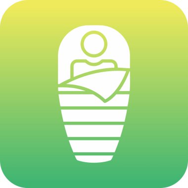 Uyku Torbası web simgesi vektör illüstrasyonu