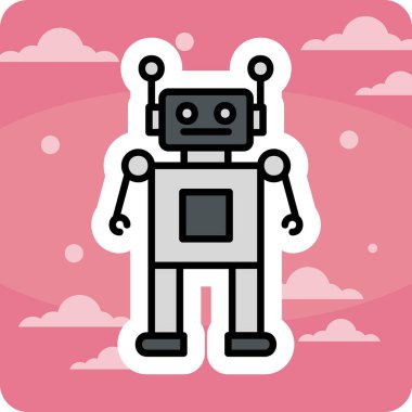 robot. Web simgesi basit illüstrasyon 
