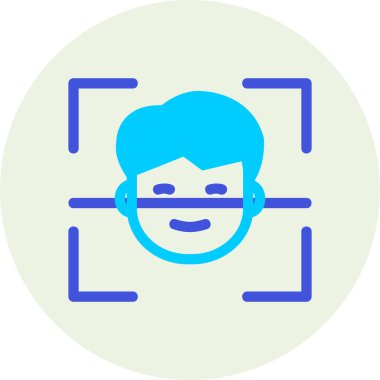 Yüz Tanıma simgesi, vektör illüstrasyonu basit tasarım