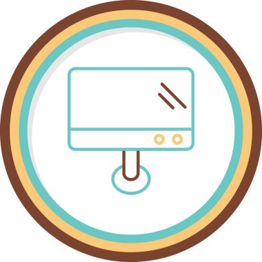 Monitör simgesinin vektör illüstrasyonu 