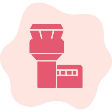 Uçuş Kontrol Kulesi web simgesi, vektör illüstrasyonu 