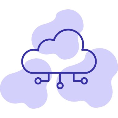 bulut hesaplama web simgesi vektör illüstrasyonu 