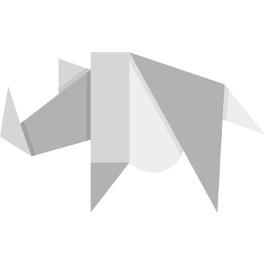 Origami biçiminde gergedan simgesi, vektör 