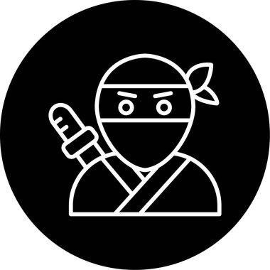Ninja simgesi vektör illüstrasyonu