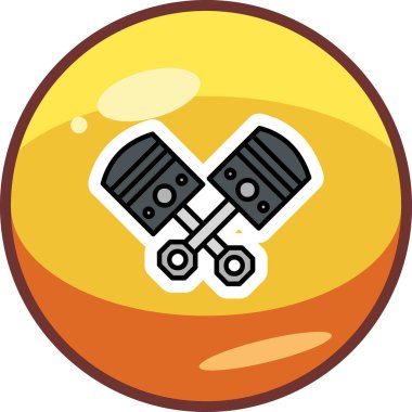 Pistons simgesi, vektör illüstrasyonu basit tasarım