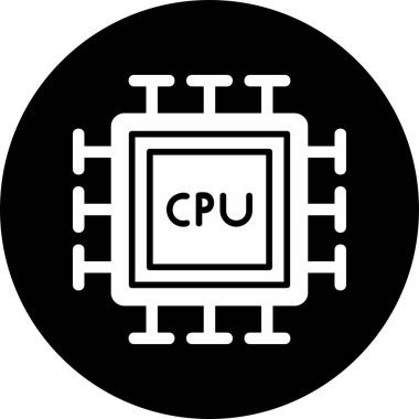 cpu icon, vector illustration simple design