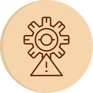 Uyarı vektör çizgisi simgesi, vektör illüstrasyonu 