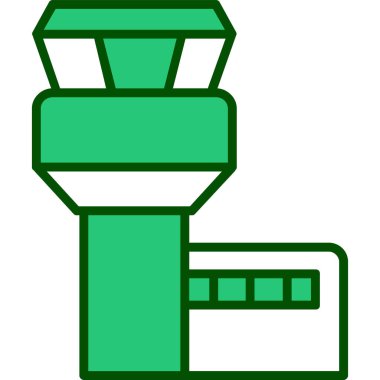 Uçuş Kontrol Kulesi web simgesi, vektör illüstrasyonu 